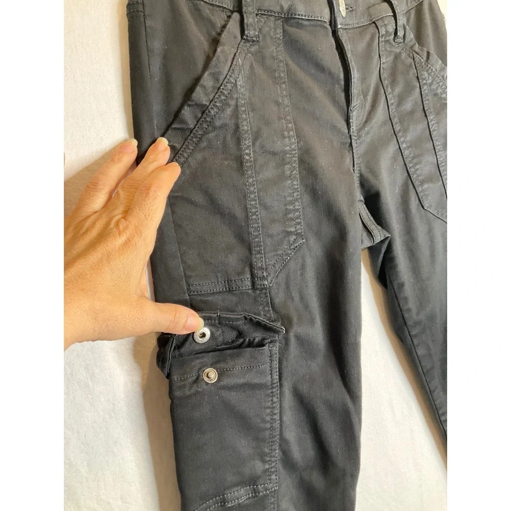 Joie Okana Black Cargo Jeans Stretch Tapered‎ Casual Gorpcore Cigarette  Emo 26